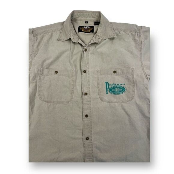 Harley Davidson Gone Fishing Front Button Shirt Size Medium - Picture 6 of 6